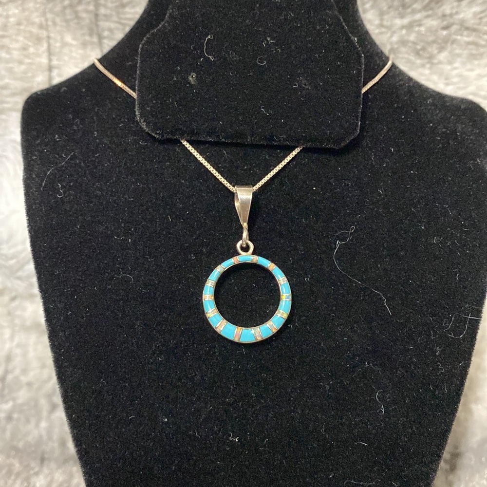 Sterling Silver Native American Ring And Necklace… - image 2